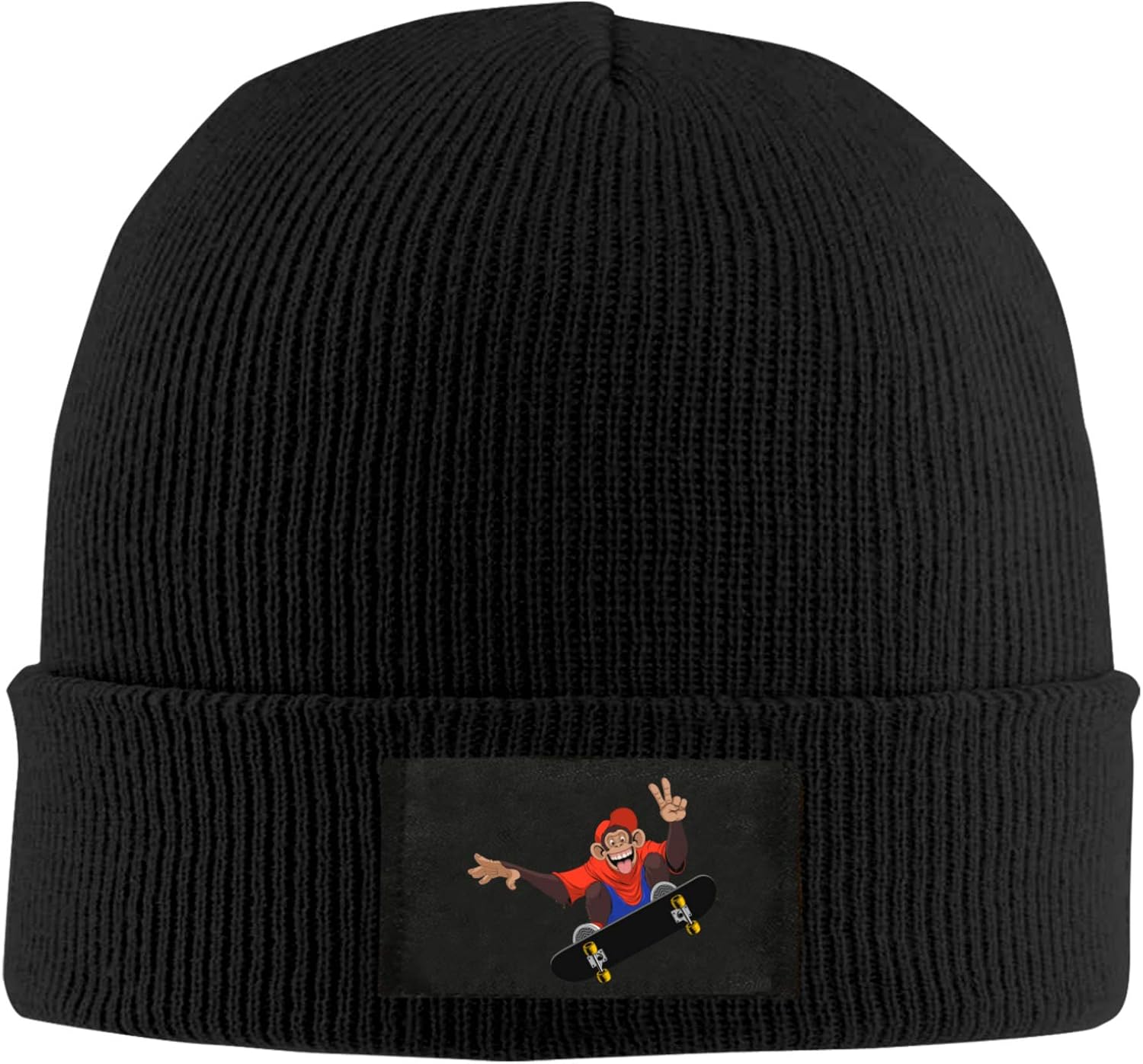 NANDAOFENG Skateboarder Monkey Beanie Winter Hat Soft Stretch Thick