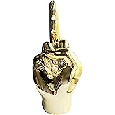 mozhixue Gold Decor Resin Finger Statue 7.8" Hand Sculpture for Table,Desk, Gifts