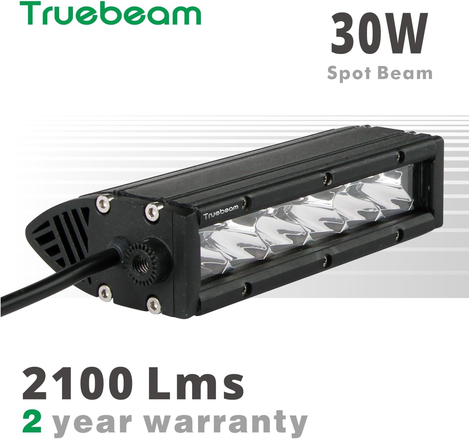 Truebeam 2PCS 30W 7inch Led Light Bar Spot Cree Led Work Lights Bar Single Row for Car Truck Driving Lights Bar Pickup SUV Waterproof Light Bar 12/24V IP68