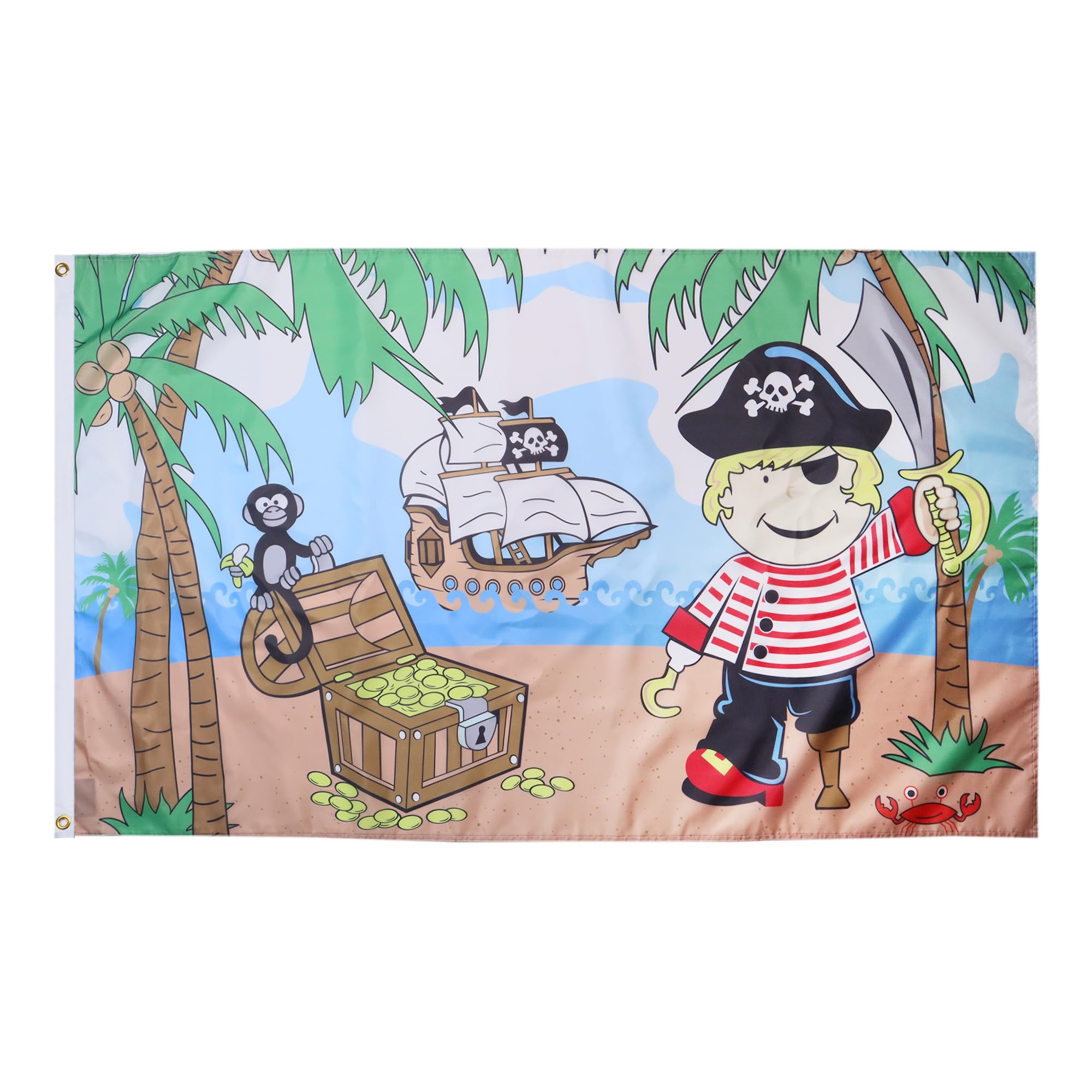 AZ FLAG - Treasure Island Boy Flag - 3x5 Ft - 100D Polyester Pirate Banner with Two Metal Grommets - Fade Resistant - Vivid Colors - 3' x 5' Feet - 150x90 Cm