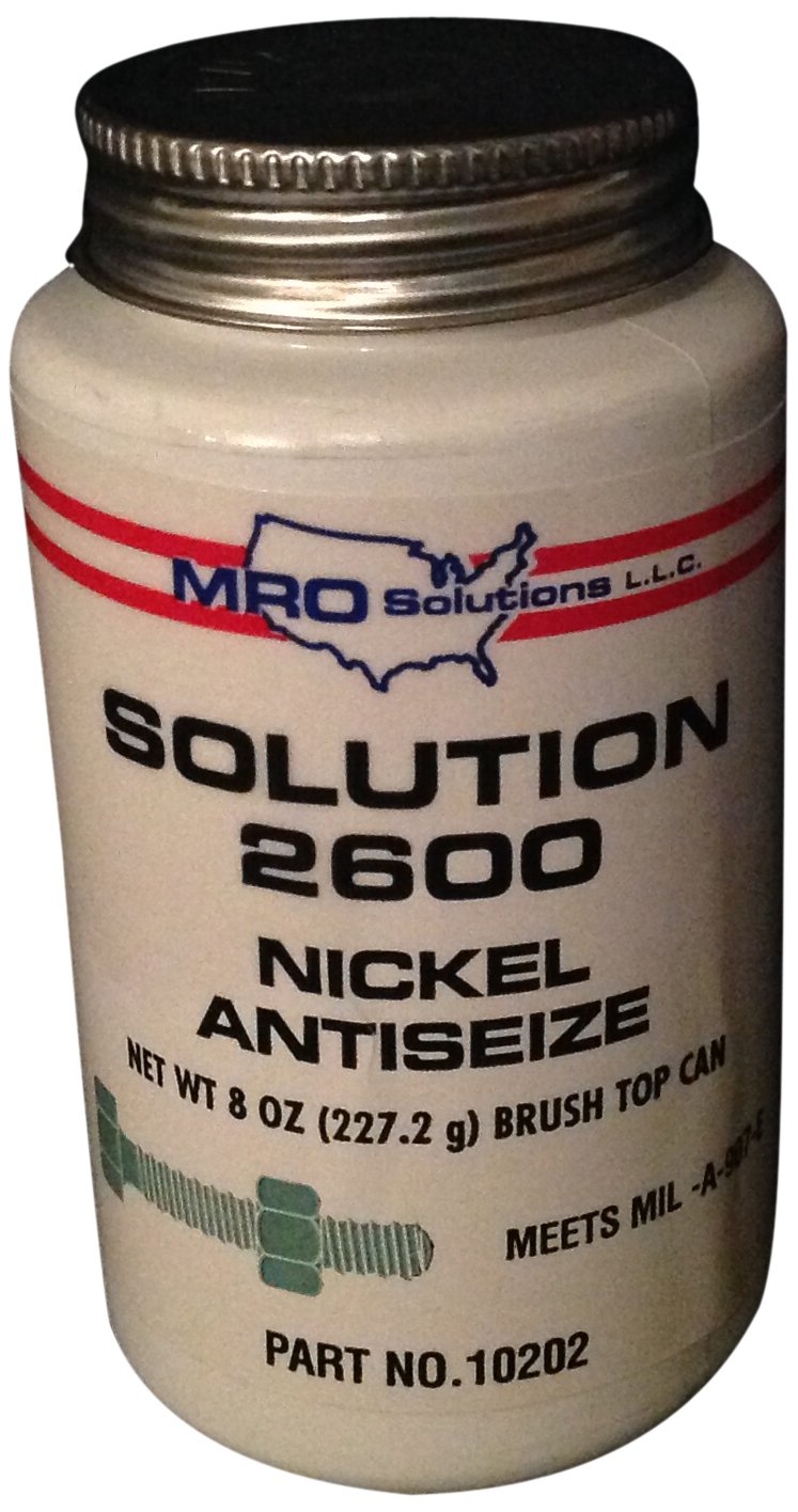 MRO Solutions 2600 Premium Nickel Antiseize for Extreme Temperature Application in Brush Top Can Container, 16oz Capacity
