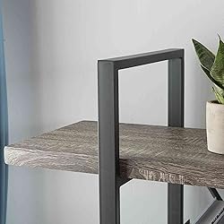 HSH 3-Shelf Bookcase, Rustic Gray 3 Tier