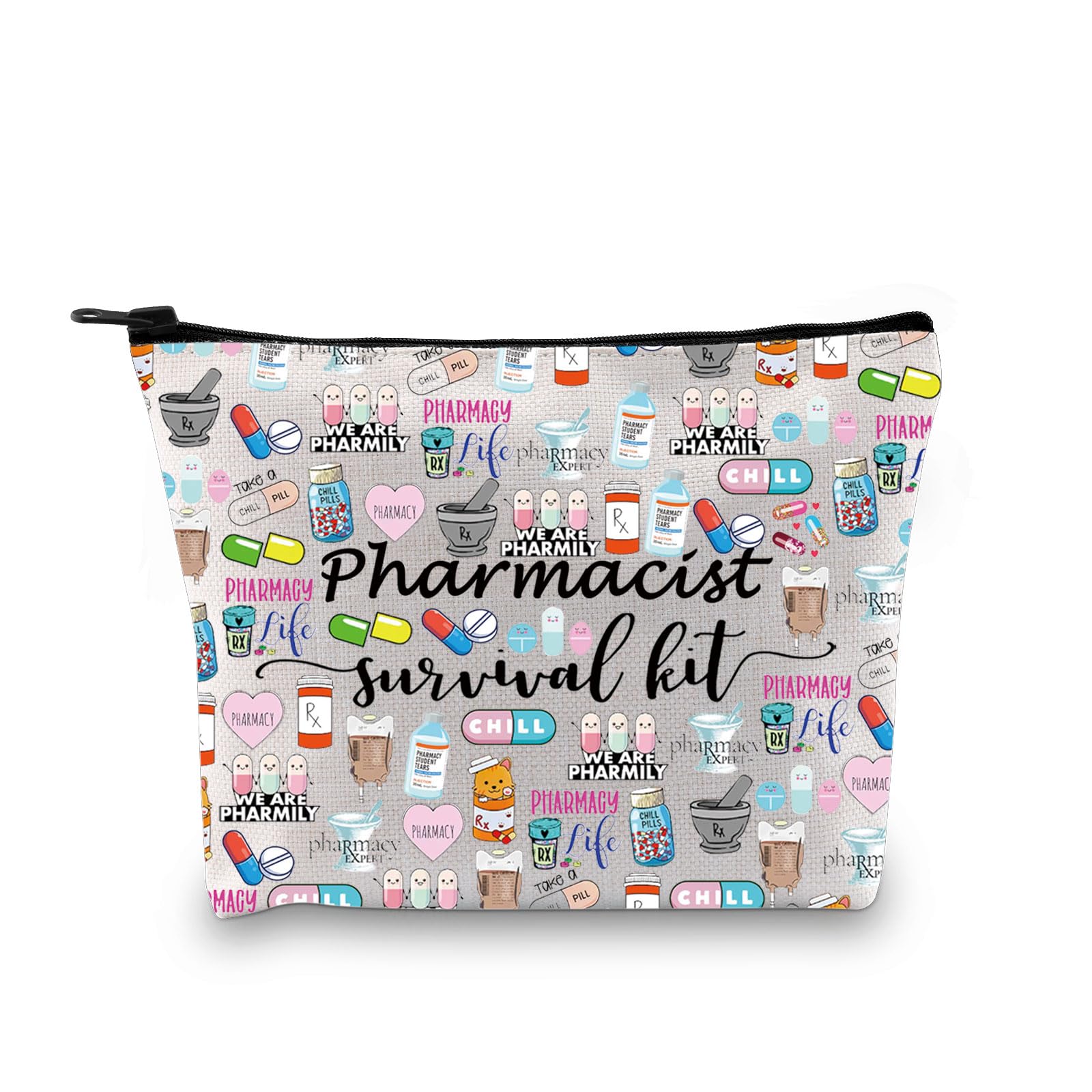 JTOUK Pharmacist Gift Pharmacy Student Gift Pharmacists Survival Kit Pharmacist Cosmetic Bags for Pharmacy Tech (Pharmacist Bag EU)
