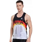 Sanken Men's Running Singlet Ultra Lightweight Seamless Quick Dry Gym Shirt | SPACE3D aerated mesh tank top delivers marathon grade breathability outside
