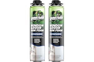 Sprayman Window & Door Expanding Spray Foam - (2x24oz) Low Expansion Polyurethane Spray Foam for Doors, Windows & Walls, Gun Use & Reuseable, Gun&Cleaner NOT Included - 2 Pack