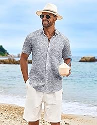 COOFANDY Men's Hawaiian Flower Shirt Summer Beach