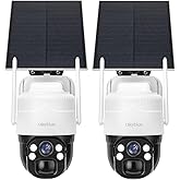 Solar Security Camera Wireless Outdoor 2K, Battery Powered Security Camera Outside, PIR Human Motion Detection, Auto Track,Color Night Vision, Two-Way Voice, Alert,2.4G WiFi (2, WiFi)