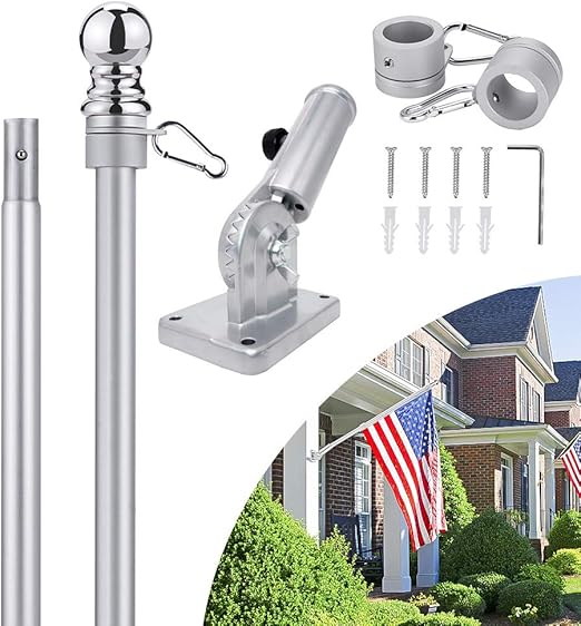 Somtton HeavyDuty Flag Pole with Bracket, 6FT Flagpole