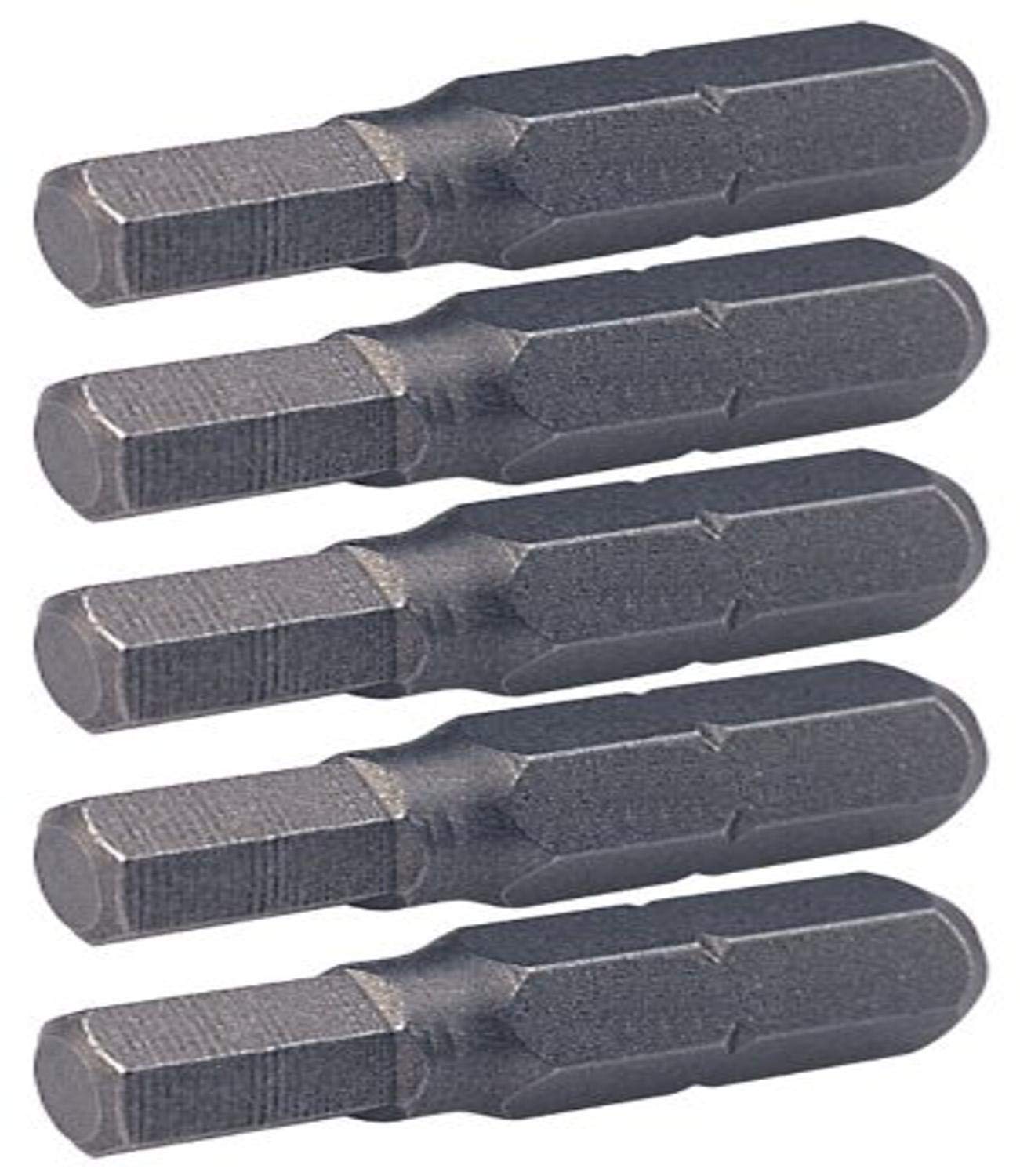 '1/4 Inch Drive Hex 3 mm Bit, 25 mm, S2 Pack of 5)