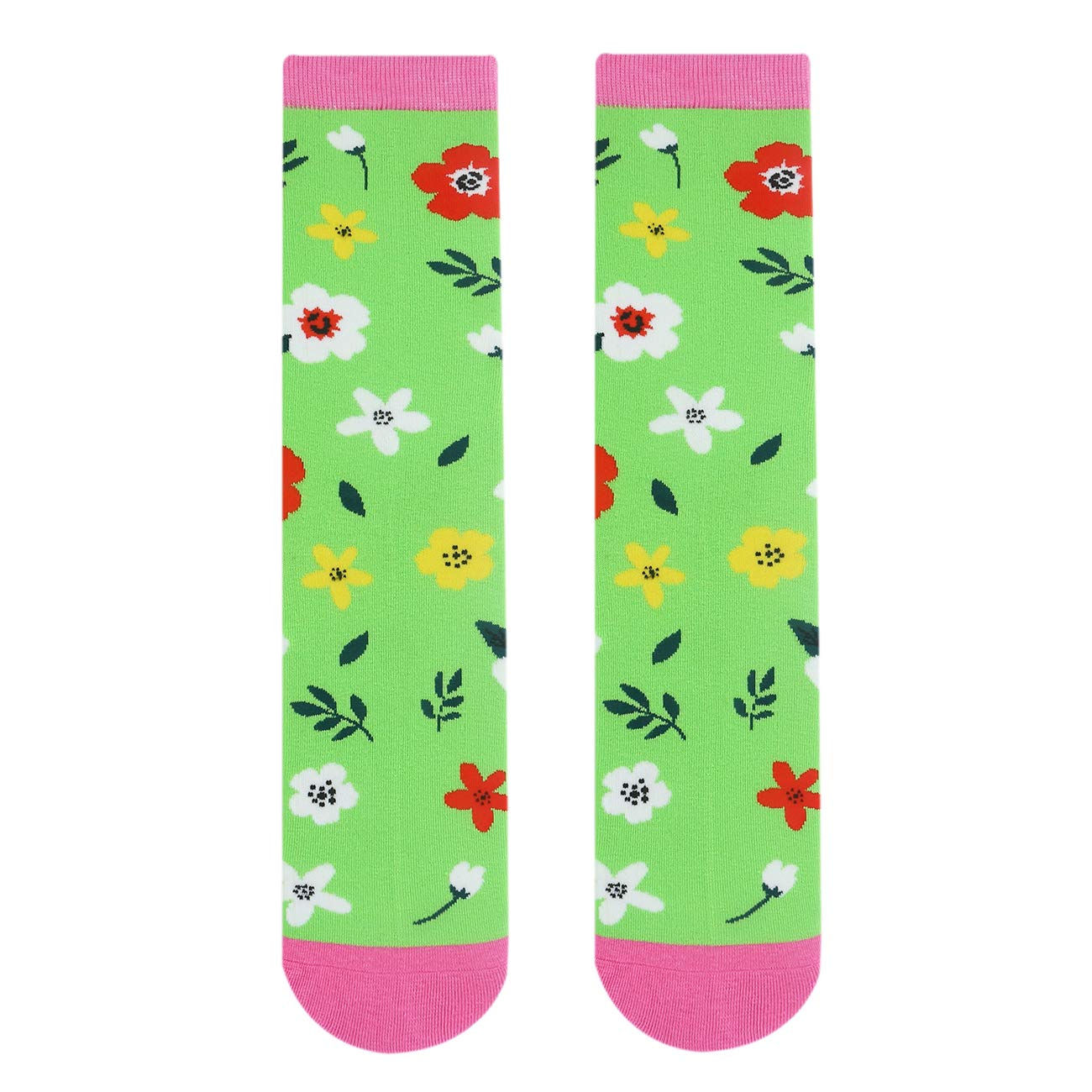 Womens Novelty Flowers Crew Socks Colorful Sunflower Funky Patterned Casual Dress Socks