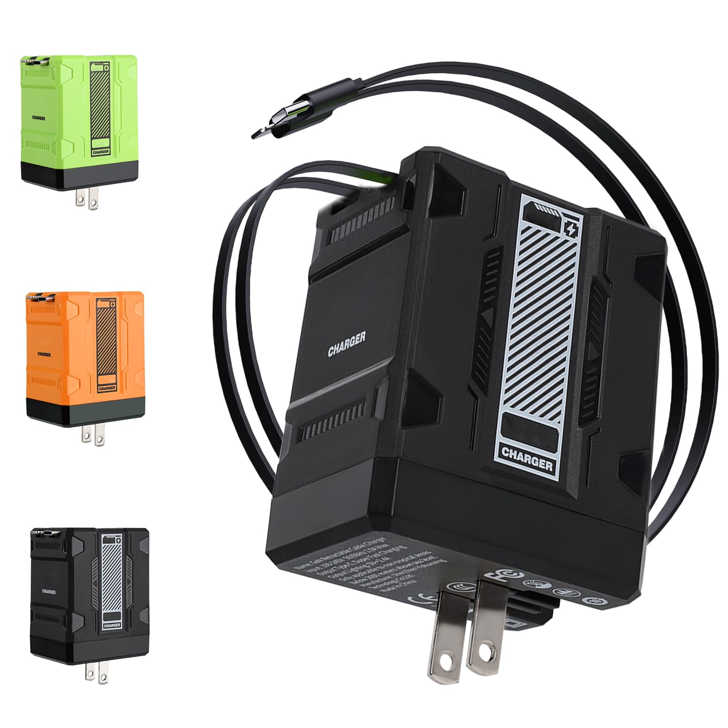 Photo 1 of 2-in-1 Compatible with 120w Fast Charger, 2025 New Retractable Wall Fasts Charging Power Adapter with All in One Foldable Plug, Multi-Functional Fast Smart Charger for Phone, Tablet, Laptops (Black)