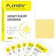 POLYNEW Manuka Honey Gauze Dressing, 6 Individual Pack, 4"x4" Patches, Manuka Honey Wound Care Gauze, for Cuts, Scald and Burns for Wound Healing Dressing