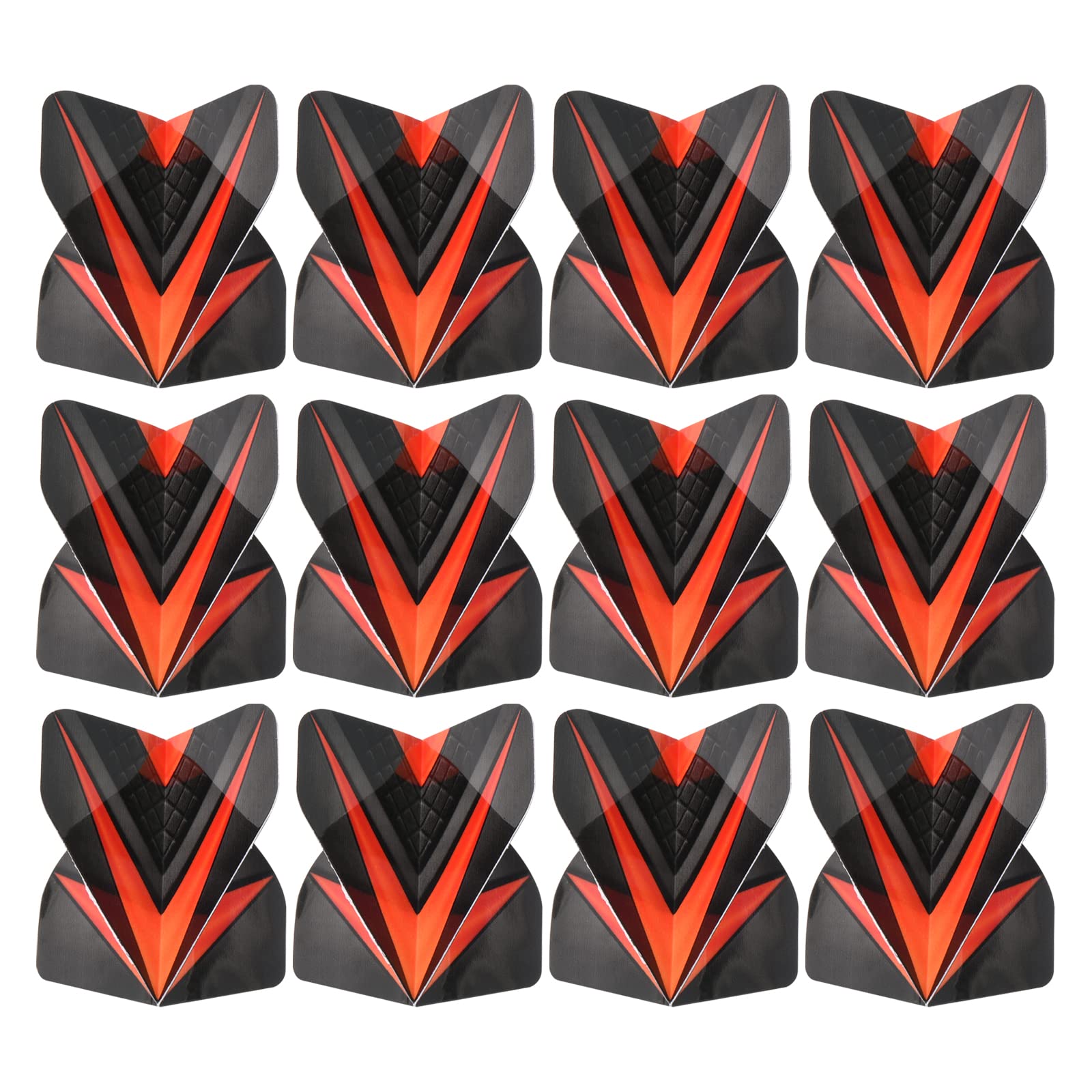 PATIKIL Dart Flights, 12 Pack PET Standard Darts Accessories Replacement Parts for Soft Tip Steel Tip, V Style, Black, Orange