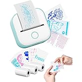 Memoking Print Pods Mini Printer - T02 Sticker Printer, Portable Thermal Inkless Label Maker Machine, Pocket Phone Adhesive Labeler for Study Graphic, Anatomical Diagram, Photo, Journal, DIY, Gift
