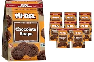 Mi-Del Chocolate Snaps Cookies - Crunchy Chocolate Cookies - Non-GMO Certified, 0g Trans Fat, Healthy Cookies (Pack of 8)