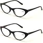 V.W.E. 2 Pairs Deluxe Female Cateye Vintage Reading Glasses Women Readers