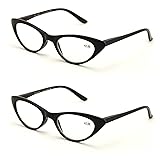 V.W.E. 2 Pairs Deluxe Female Cateye Vintage Reading