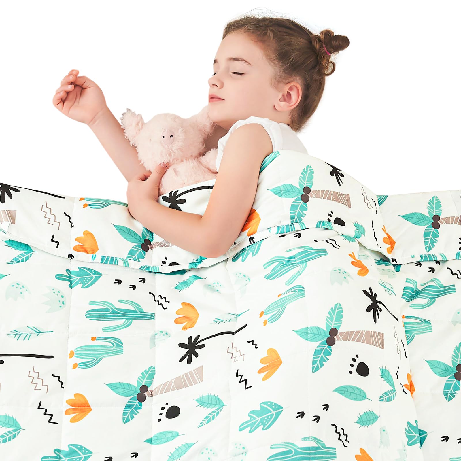 yescool Weighted Blanket 10 Pounds Cooling Weighted Lap Blanket, White Coconut Heavy Blanket for Sleeping, Breathable Weighted Throw Blanket for 80-110lbs, 40"x60"