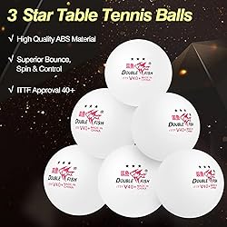 DOUBLE FISH Ping Pong Paddles Set of 4 with 6pcs