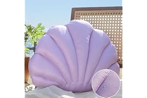 YRXRUS Outdoor Seashell Pillow, Light Purple Outdoor Pillows, Shell Throw Pillows Waterproof for Beach Patio Furniture Garden Balcony Couch Accent Home Decorative, Spring Summer Outdoor Gift 10x13 in