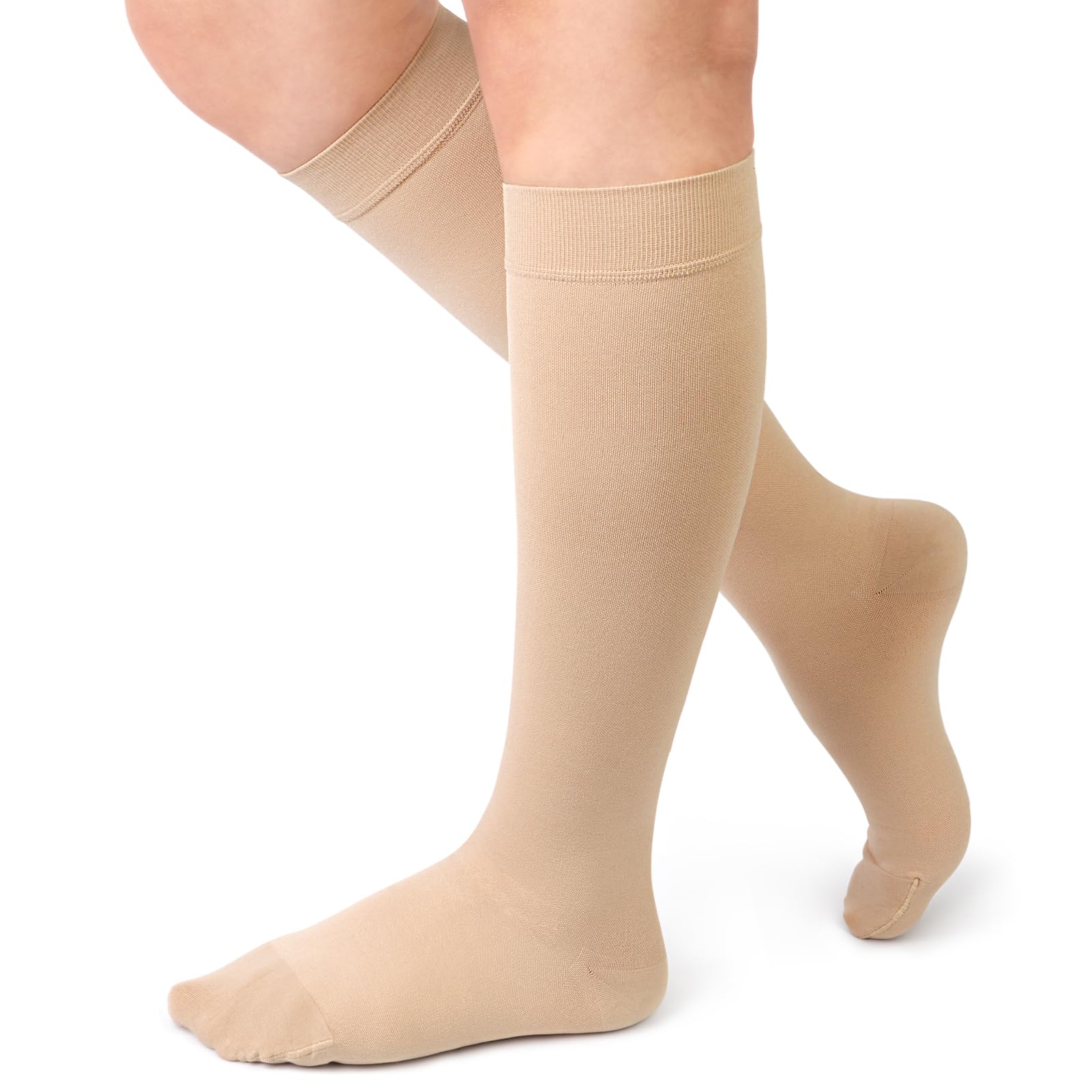 Beister Medical Closed Toe Knee High Calf Compression Socks for Women & Men, Firm 20-30 mmHg Graduated Support for Varicose Veins, Edema, Flight, Pregnancy（2 in a Pack，Not Two Pairs）