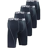 Comfneat Men's 9" Long Boxer Briefs Sports Performance Breathable Underwear 4-Pack