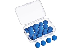 Gejoy 20 Pcs Billiard Pool Cue Tips Replacement Kit Pool Stick Tips with Storage Box for Snooker
