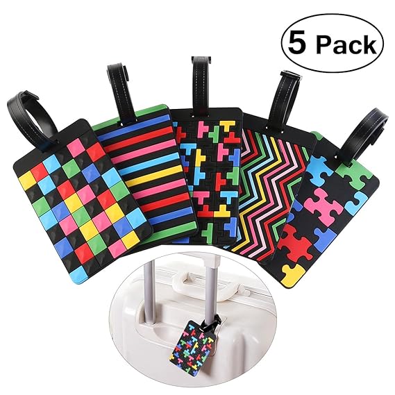 PIXNOR Kofferanhänger PVC Bag Tags 5er Pack