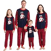 Tphon Christmas Family Pajamas Sets Matching for Christmas Party for Men Women Kids Santa PJS Sleepwear