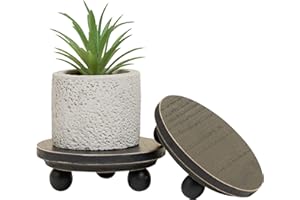 DD DEFINED DECO Defined Deco Mini Wood Risers for Display, Small 5' Round Rustic Pedestal Display Stand (Set of 2, Black)