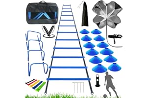 KATZEIST Agility Training Equipment, Kids Soccer Hurdles Agility Ladder Equipment Set Agility Training kit for Football, Soccer, Basketball,Speed and Agility Training kit