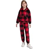 Adarl Girls 2 Piece Outfits Cozy Fleece Bear Ear Hoodie Sweatshirt & Sweatpants Set Fall Winter Warm Sweatsuit for Kids 6-14Y