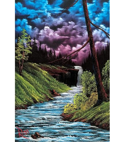 Amazon.com: Bob Ross Spectacular Waterfall Art Print Painting Cool