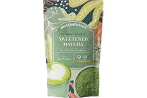 360 NUTRITION Matchalicious Japanese Matcha Powder, Sweetened Green Tea Powder Vegan, Gluten Free, Low Sugar, For Baking, Lattes, Smoothies, and Matcha Tea, Just Add Water, Dissolves Easily, 17 Servings, 6 oz