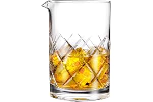 Cocktail Mixing Glass, 18oz Crystal Cocktail Beaker, Thick and Sturdy Bar Stirring Glass for Home Bartender Bar Whiskey Marti