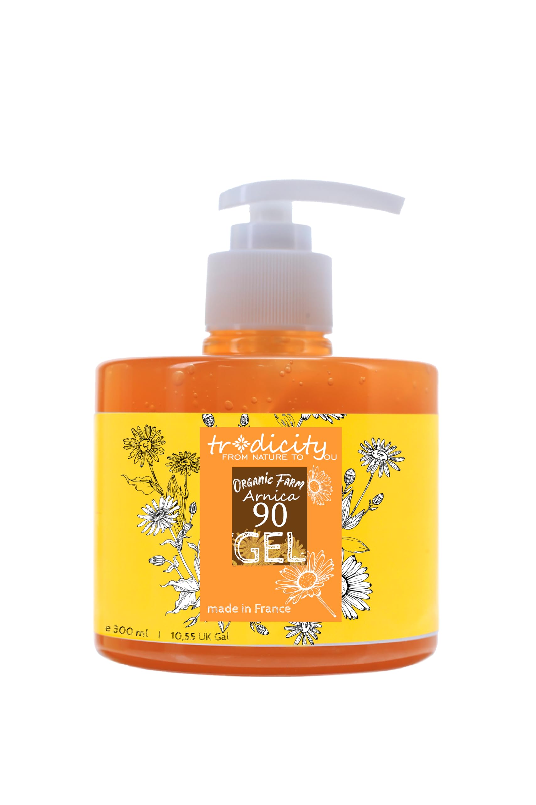 tradicity ORGANIC FARM - Arnica Montana Gel 300ml | High Concentration Muscle Relaxant | Post-Workout Relief | Skin Care Benefits | Tension Release | Vegan & Chemical-Free, Orange