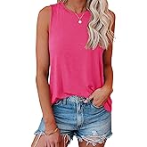 Smile Fish Women Crewneck Flowy Loose Fit Tank Top Sleeveless Summer Tops Shirts