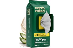 Earth Rated Dog Wipes for Paws & Butt, Deodorizing, Unscented, 100ct | Hypoallergenic, 3-in-1 Cleaning and Hydrating, for Grooming Paws, Body and Butt