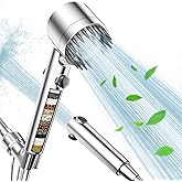 Filtered Shower Head with Handheld, High Pressure Multiple Spray Showerhead with ON/OFF Switch and 18-Stage Water Softener Fi