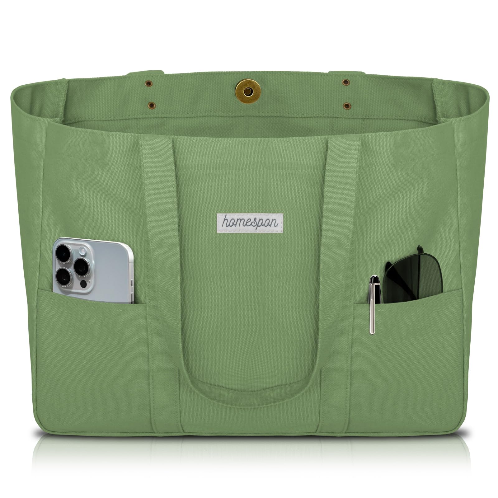 Montana West X Lee Large Canvas Tote Bag For Women - 14x15.5 Inch With 6 Pockets, Foldable Shoulder Bag