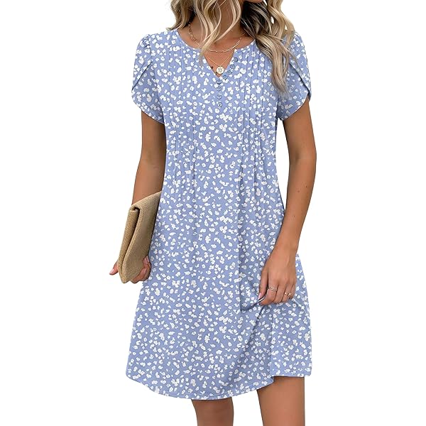 midi shift dresses with short sleeves Cotton Short Sleeve Shift Midi Dresses for Women for sale