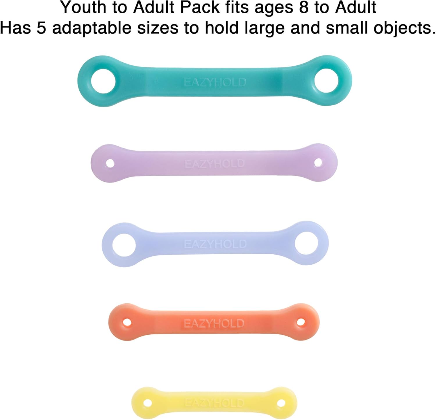 EazyHold Silicone Adaptive Aid for Individuals with Limited Hand Function, Cerebral Palsy, Stroke, Tremors.EazyHold Silicone Adaptive Aid (Youth to Adult-5 Pack): Health & Personal Care