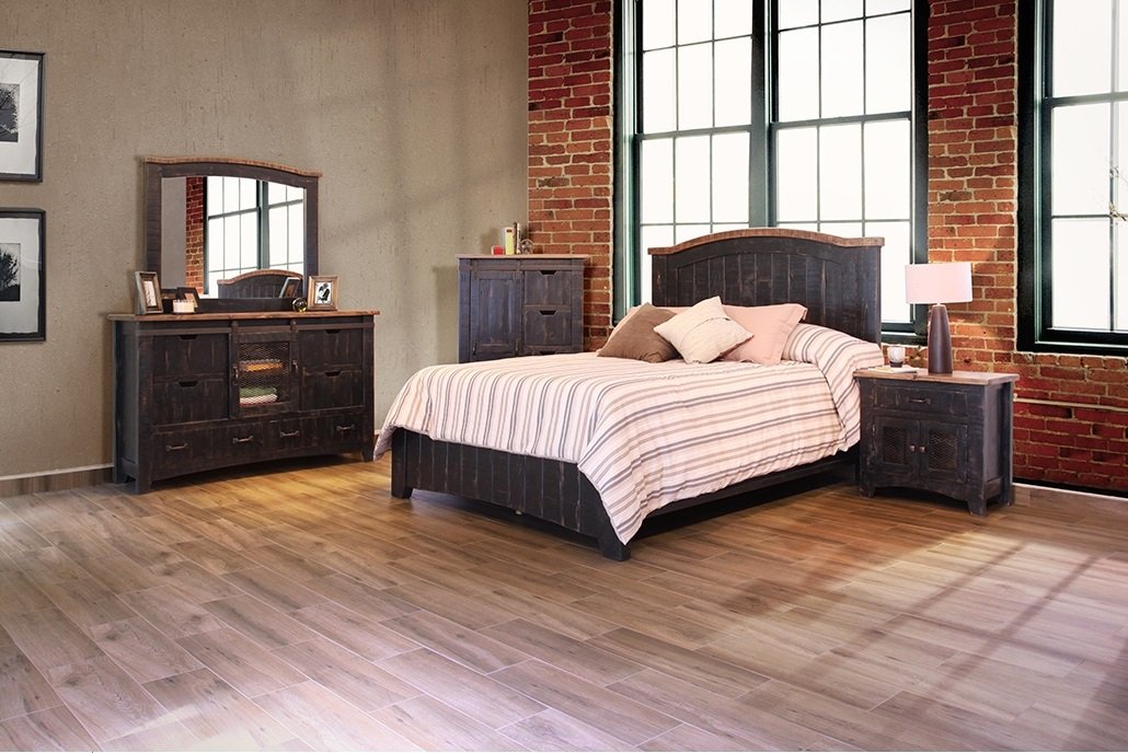 Amazon Com Distressed Black Barn Door Anton Queen Bedroom