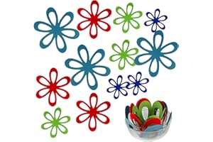 BYKITCHEN Felt Pan Separators, Set of 20 & 4 Different Sizes, Flower Glass Bowl Separators/Dish Separators Protectors/Pan Separator for Stacking and Protecting Glassware, Cookware and More