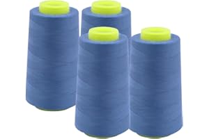 EVERLOCK Serger Thread – 4 Cones, 3000 Yards Each – 40 Weight, 2-Ply Spun Polyester – Strong, Low-Lint Overlock Thread for Se