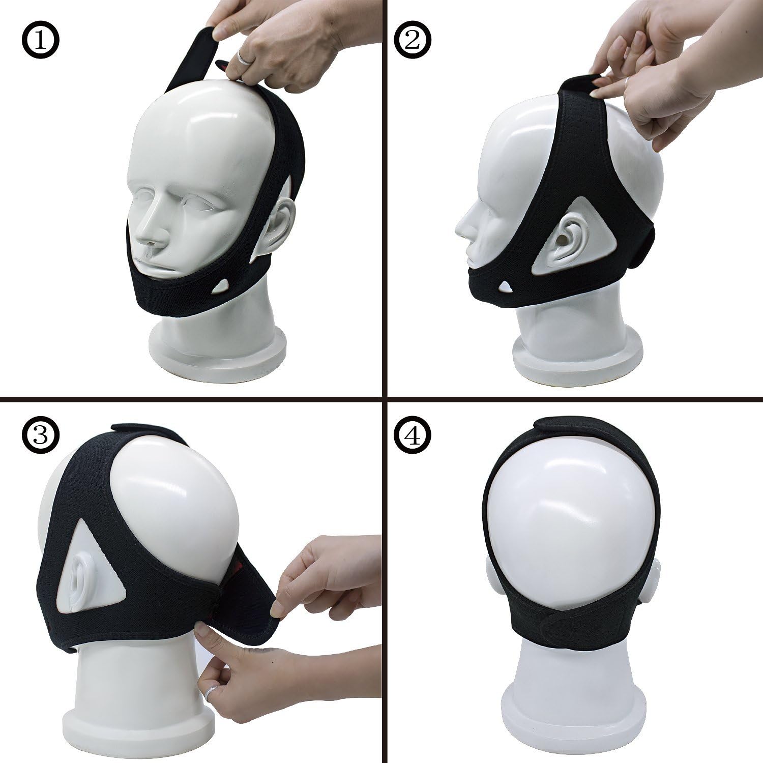Anti Snoring Chin Strap - Breathable & Naturally Stop Snoring Device, Patent Design w/Promoting Blood Circulation Magnets, Adjustable Snore Reduction Belt for Men & Women to Improve REM Sleep: Health & Personal Care