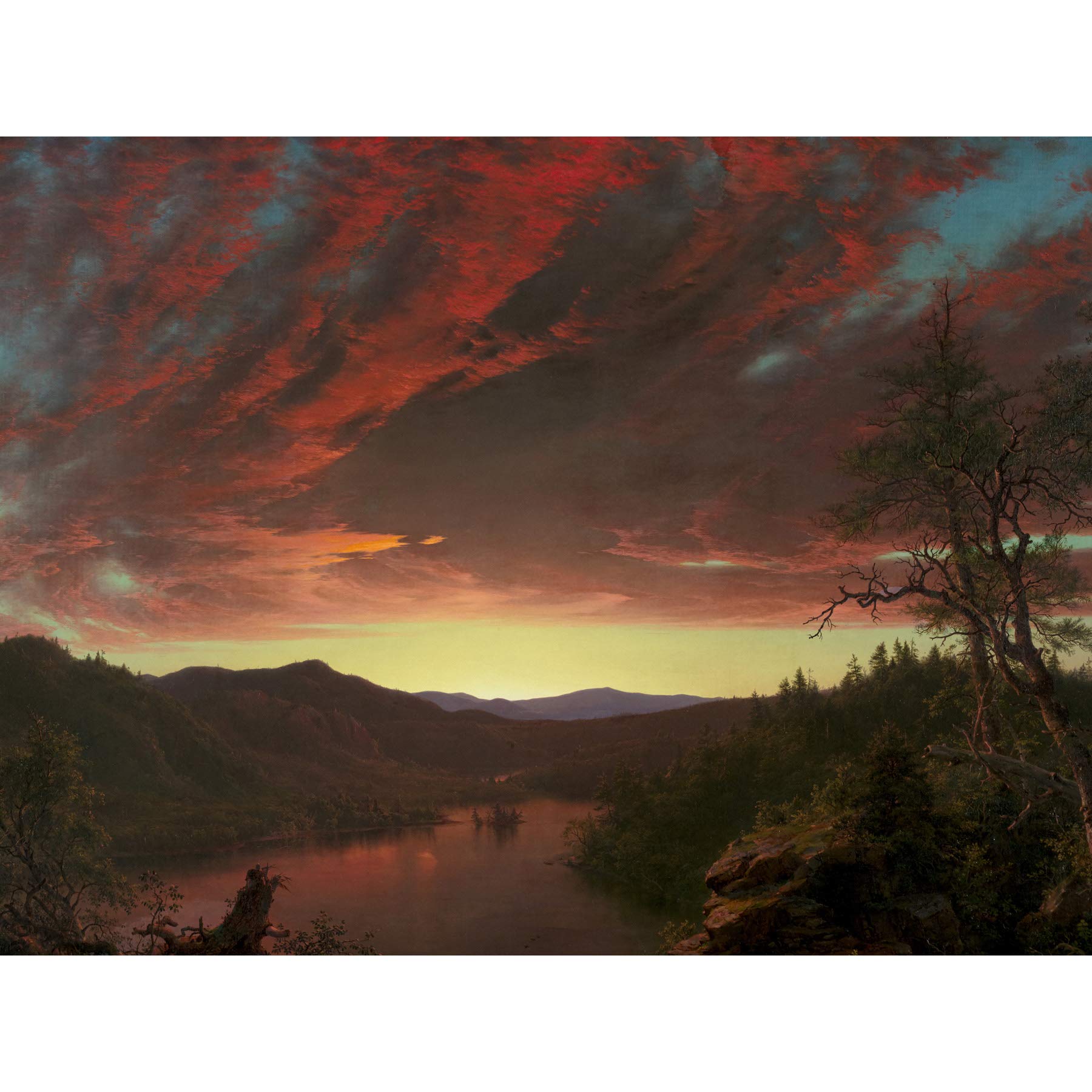 Artery8 Church Twilight In The Wilderness Large Wall Art Poster Print Thick Paper 18X24 Inch