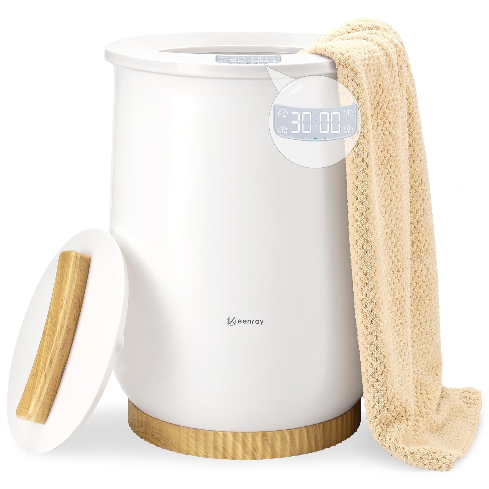 Photo 1 of Keenray Upgraded Towel Warmer Bucket, Large Towel Warmer with 3 Heating Modes, Heat Time 30/45/60/90 Min Adjustable and Up to 24 Hour Delay Timer, Towel Heater for Oversize Bathrobes Blankets, CL1Plus