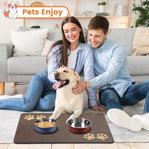 EDC-BFYOU Pet Feeding Mat-Absorbent Pet Placemat for Food and
