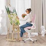 nasPaluro Drafting Chair Tall Ergonomic Office Chair Pink Flip-Up Arms view 2